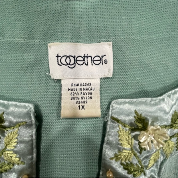 Together Aqua Cardigan with Bead Sequin and Embroidery Detail - Picture 6 of 10